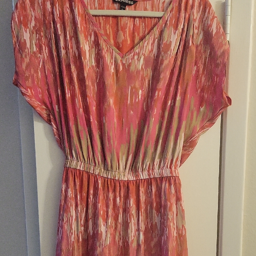 Express Multicolor V-Neck Dress